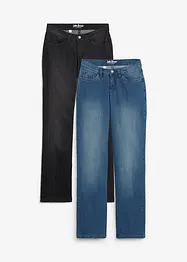 Lot de 2 jeans confort stretch, Straight, bonprix