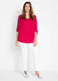 Blouse fluide à col en V et manches longues, bonprix
