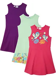 Lot de 3 robes en jersey 100% coton, bonprix