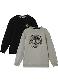 Sweatshirt aus weichem Baumwoll-Mix (2er Pack), bonprix