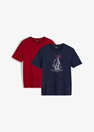 Lot de 2 t-shirts 100% coton, bonprix