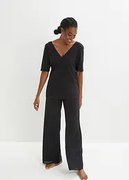 Pyjama avec viscose et pantalon large, bonprix