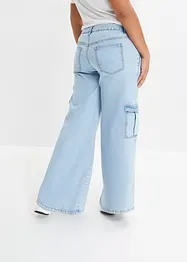 Cargo Jeans Mid Waist, weit, bonprix