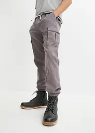 Pantalon droit stretch taille élastiquée avec poches cargo, Slim Fit, bonprix