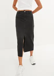 Jeansrock mit Schlitz, Midi, bonprix