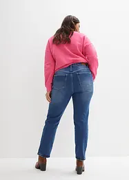 Jean droit taille haute, peu stretch, bonprix