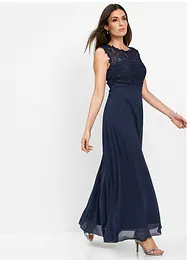 Robe longue avec empiècement dentelle, bonprix