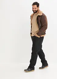 Lederimitat-Jacke mit Teddyfutter, bonprix