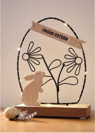 Objet déco LED avec lapin et inscription Frohe Ostern, bpc living bonprix collection