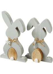 Lot de 2 figurines déco lapins, bpc living bonprix collection