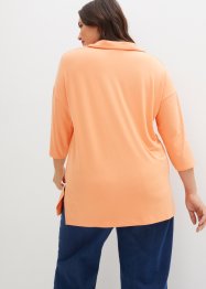 Oversize-Shirt mit Polo-Kragen und Seitenschlitzen, 3/4 –Arm, bpc bonprix collection