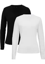 Lot de 2 T-shirts manches longues, bonprix