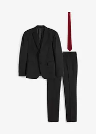 Anzug mit Krawatte  (3-tlg.Set), Regular Fit, bonprix