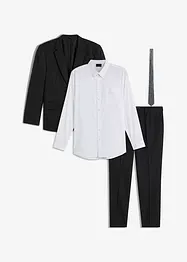 Anzug mit Hemd und Krawatte (4-tlg.Set), Slim Fit, bonprix