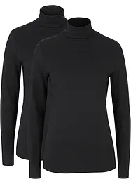 Langarmshirt mit reiner Bio-Baumwolle (2er Pack), bonprix