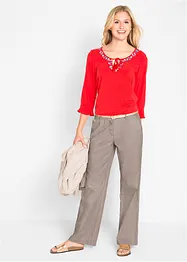 Pantalon en lin majoritaire avec taille élastiquée, bonprix