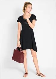 Kurzes Baumwoll-Shirtkleid aus Flammgarn, bonprix