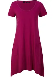 Kurzes Baumwoll-Shirtkleid aus Flammgarn, bonprix