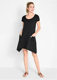 Kurzes Baumwoll-Shirtkleid aus Flammgarn, bonprix