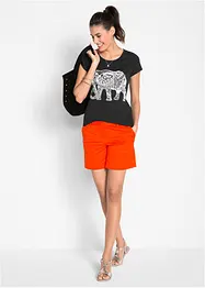 Shirt mit platziertem Print aus Bio-Baumwolle, kurzarm, bonprix