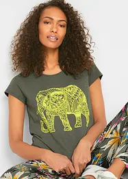 Shirt mit platziertem Print aus Bio-Baumwolle, kurzarm, bonprix