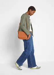 Leichte Lederimitat-Jacke mit seitlichen Stretcheinsätzen, tailliert, bonprix