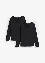 Figurbetontes Langarmshirt (2er Pack), bonprix