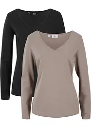 Figurbetontes Langarmshirt (2er Pack), bonprix