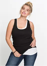 2er-Pack Ripp-Tanktop, bonprix