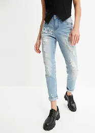 Jean Straight avec effets destroy, bonprix