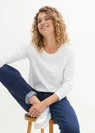 T-shirt manches longues Essential avec col rond, sans couture, bonprix PREMIUM