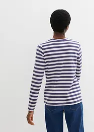 Gestreiftes Langarmshirt mit Stickerei, bonprix