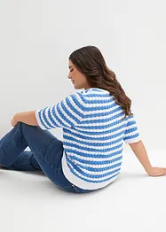 T-shirt en maille, manches coudes, bonprix