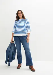 T-shirt en maille, manches coudes, bonprix