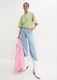 Gestreiftes T-Shirt mit Raglan-Ärmeln, hochgeschlossen, bonprix