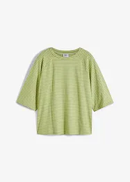 Gestreiftes T-Shirt mit Raglan-Ärmeln, hochgeschlossen, bonprix