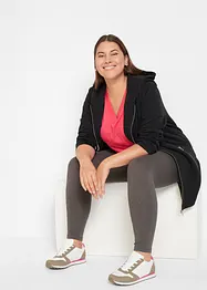 Weites Long-Shirt mit V-Ausschnitt, Kurzarm (5er Pack), bonprix