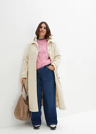 Manteau trench long à capuche amovible, bonprix