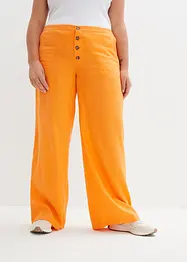 Pantalon palazzo en lin mélangé, long, bonprix