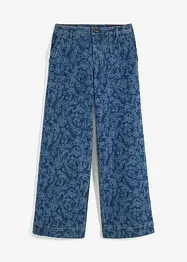 Wide-Leg-Jeans Mid Waist, Print, bonprix