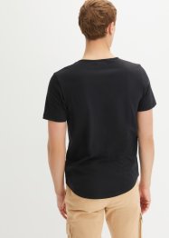 T-shirt avec col en V en coton, Slim Fit, RAINBOW