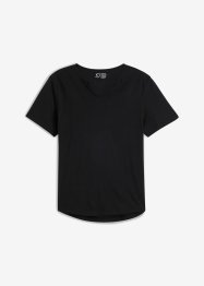 T-Shirt mit V-Ausschnitt aus Bio Baumwolle, Slim Fit, RAINBOW