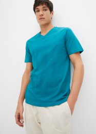 T-Shirt mit V-Ausschnitt aus Bio Baumwolle (2er Pack), bpc bonprix collection