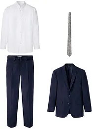 Costume 4 pièces : veste de costume, pantalon, chemise, cravate, bonprix