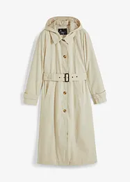 Manteau trench longueur mollet à capuche amovible, bonprix