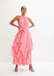 Robe volantée en crêpe, bonprix