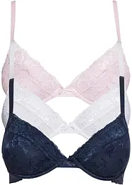 Push-up-BH mit feiner Spitze (3er Pack), bonprix