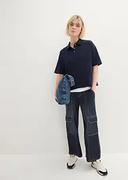 Cargo Jeans Mid Waist, cropped, John Baner JEANSWEAR