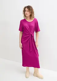 Shirt-Kleid mit Knotendetail in Midi-Länge aus Strukturjersey, bpc bonprix collection