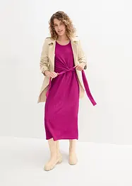 Shirt-Kleid mit Knotendetail in Midi-Länge aus Strukturjersey, bpc bonprix collection